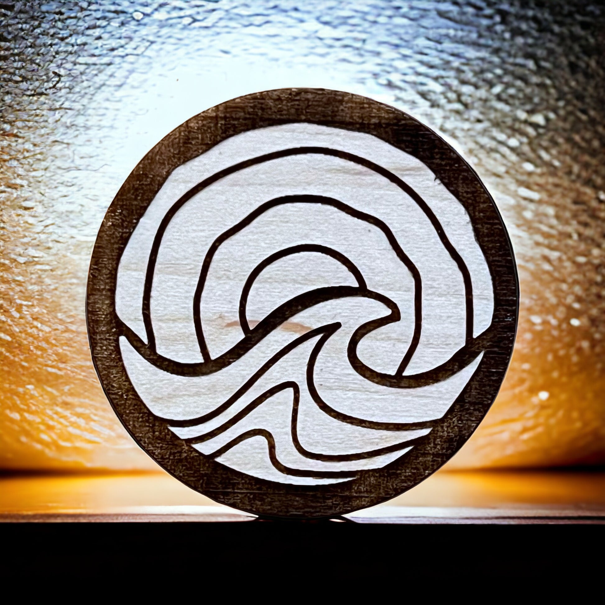Minimalist Wave Magnet – Modern Coastal Wooden Decor for Beach Lovers
