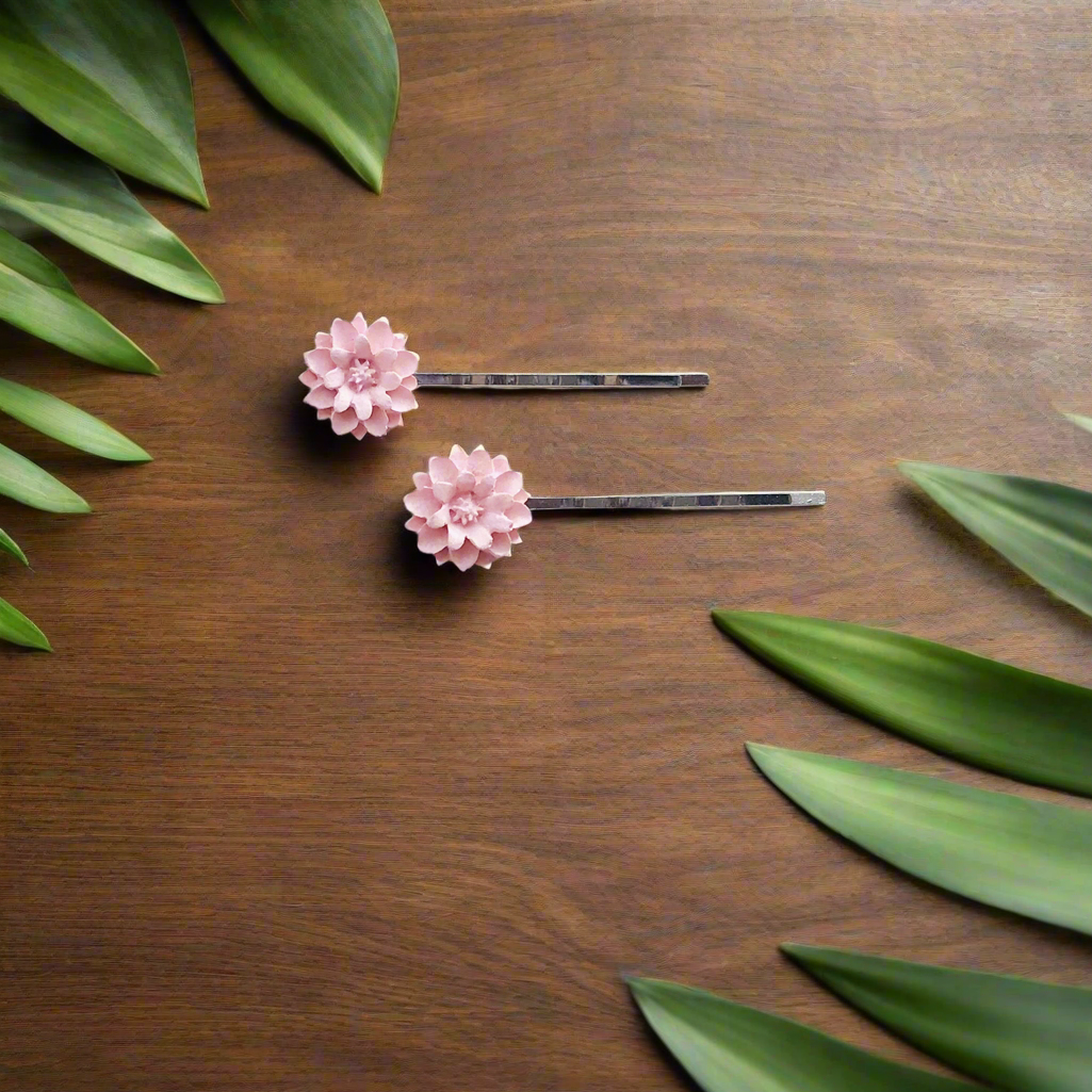Pin de pelo de flor rosa, joyería del pelo de la boda, pasador de pelo de la flor, accesorios del pelo nupcial flor Bobby Pin