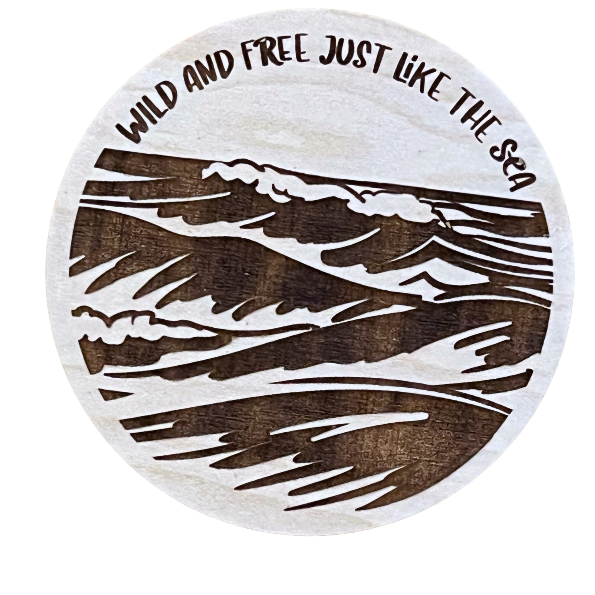 Wild and Free Ocean Magnet – Coastal Nautical Wood Decor