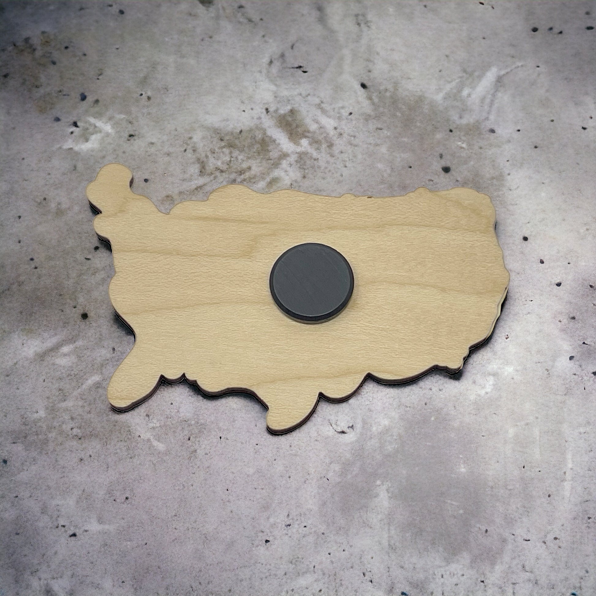 USA Shaped Magnet for Home Work School Office, Patriotic Decor Gift, Floral United States Flag Paintable Magnet, Boho Flower Wood Decoration