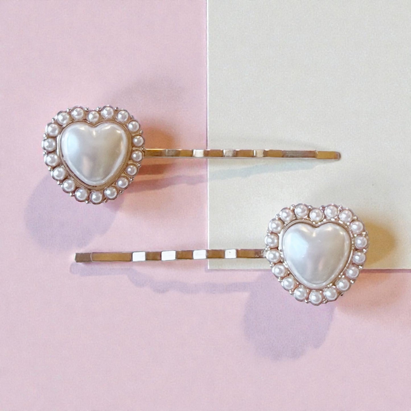 Pearl Heart Hair Pin Set – Romantic Vintage Hair Clips