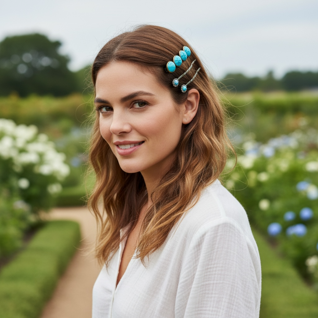 Western Hair Bestsellers Set – Turquoise Hair Pins & Barrettes Be Grace Be Love Boutique