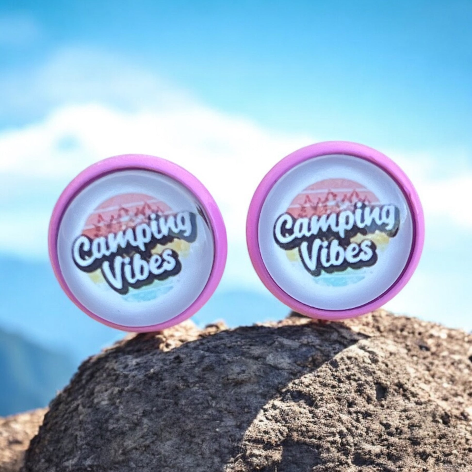 Camping Vibes Stud Earrings – Handmade Outdoorsy Jewelry