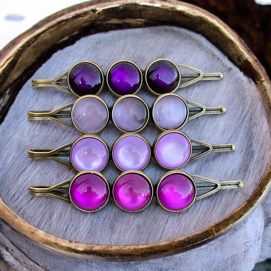 Purple Ombre Hair Pins – Set of 4 Boho Gradient Accessories
