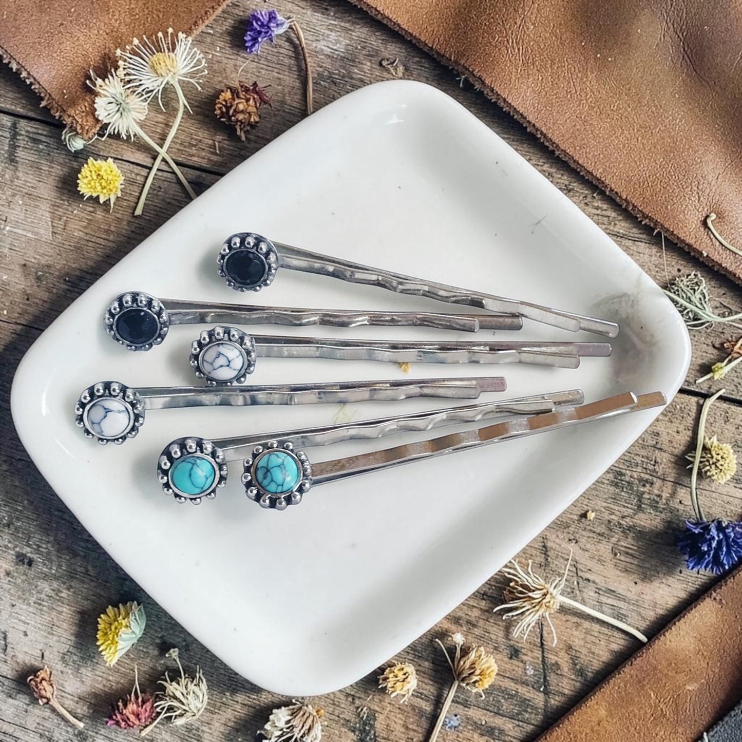 Turquoise Hair Pins Set of 6 – Western Cowgirl Bobby Pins