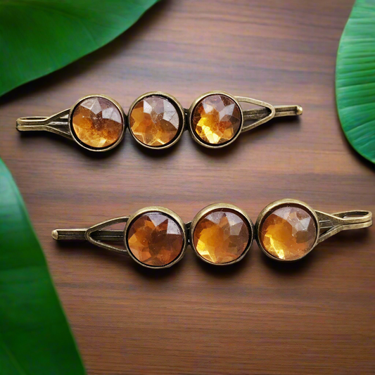 Pasador de pelo de topacio citrino, pasador de pelo para mujeres, clip de pelo de mujer, lindo Bobby Pin, barrette de pelo para mujeres, clip de pelo marrón, mujeres Bobby Pin