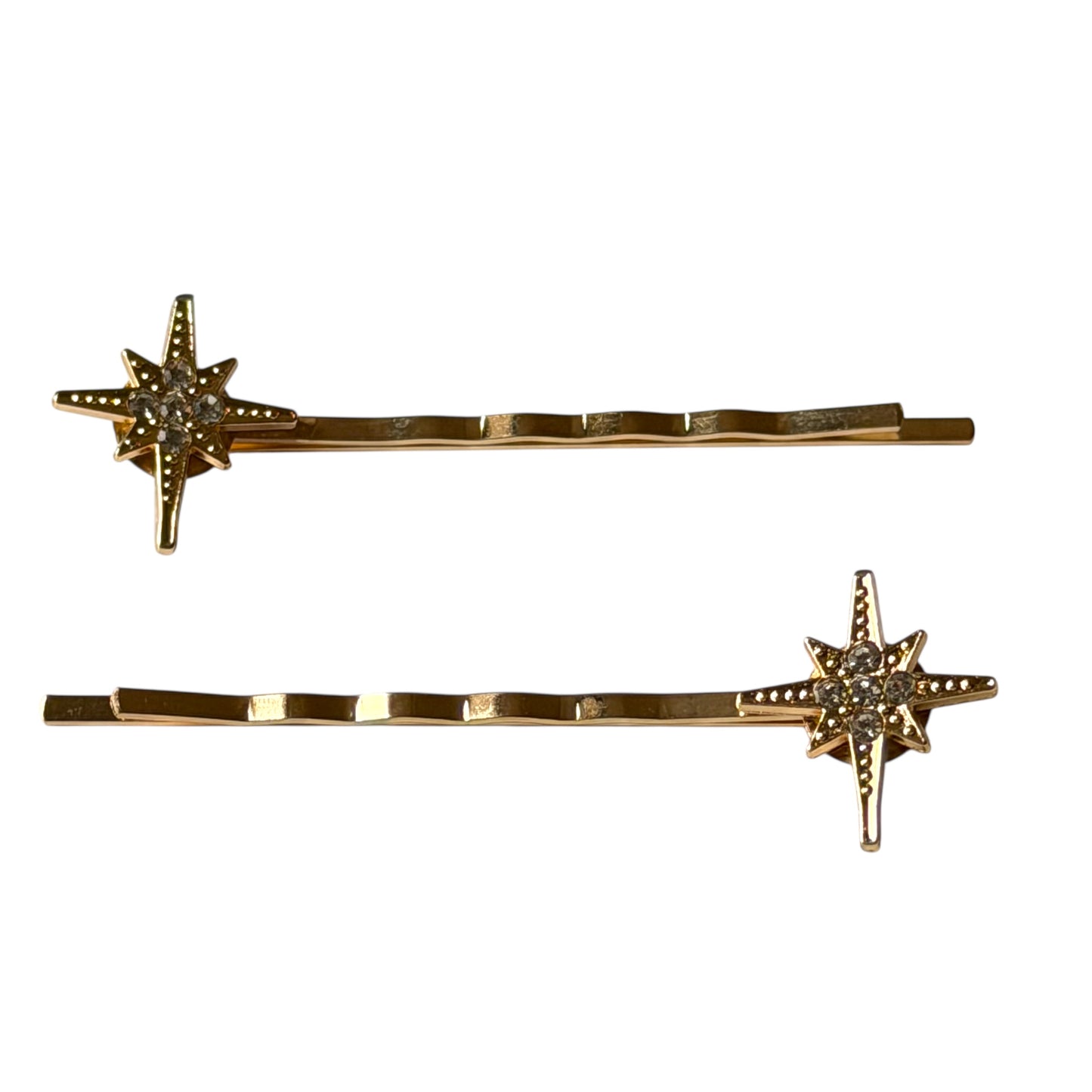 North Star Rhinestone Hair Pins – Gold Celestial Vintage Hair Clips