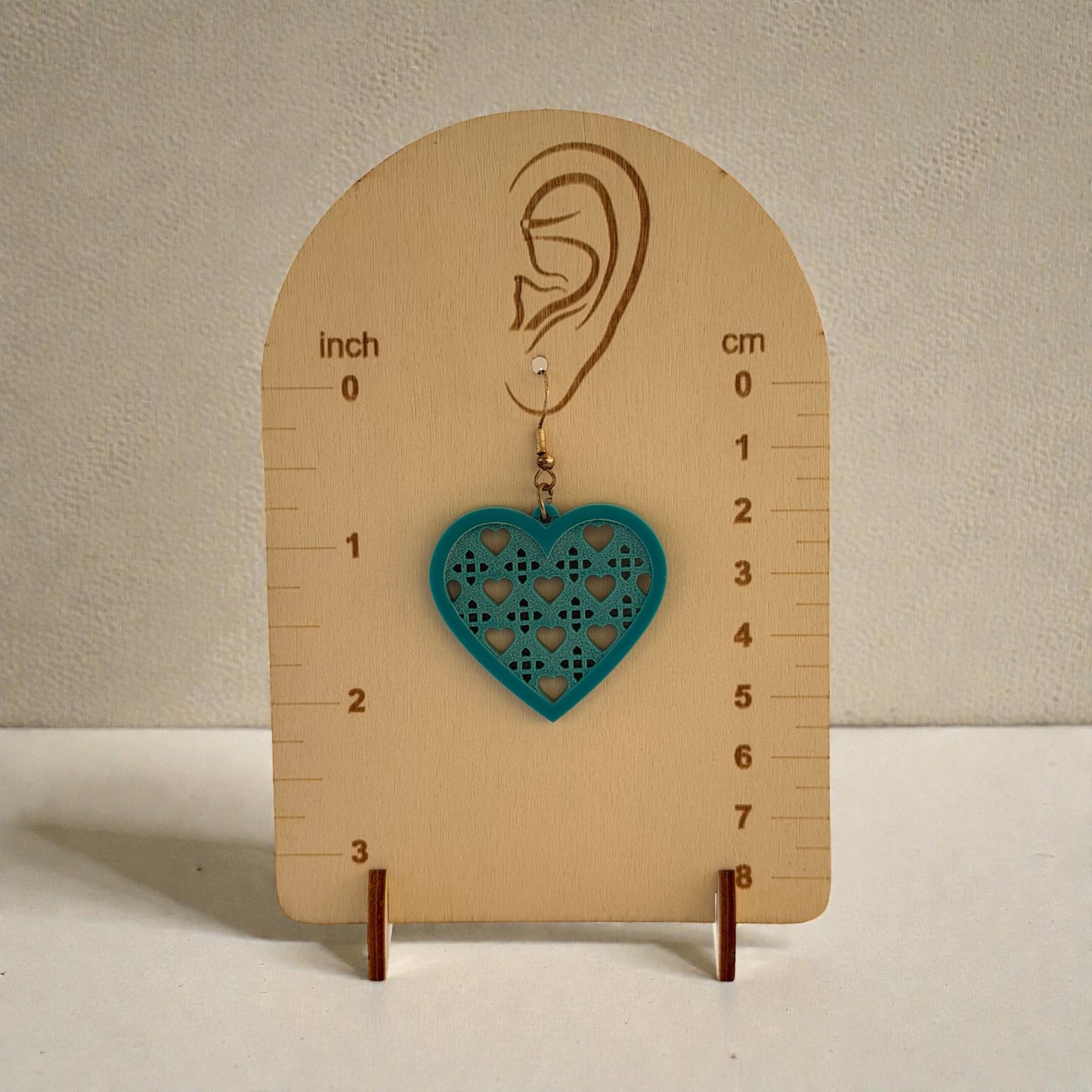 Turquoise Cutout Heart Earrings – Lightweight Boho Dangle Jewelry