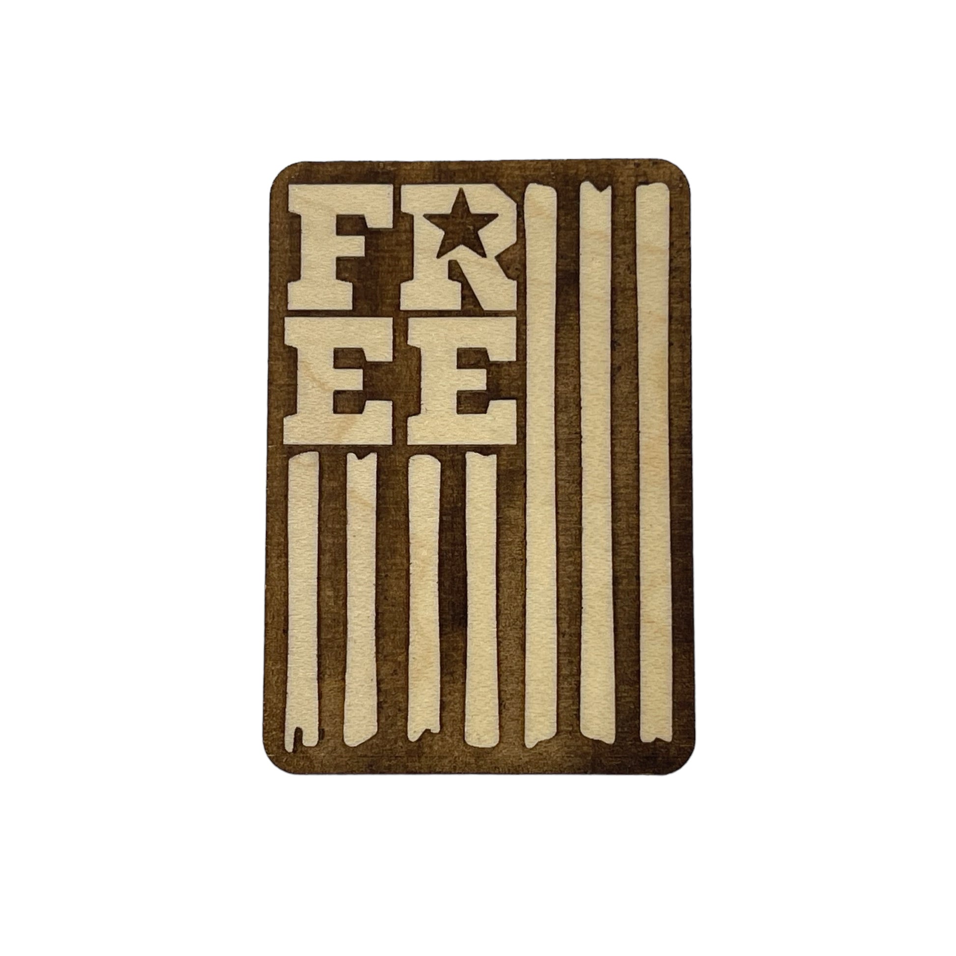Free Flag Vertical Magnet – Patriotic Rustic Wood Decor