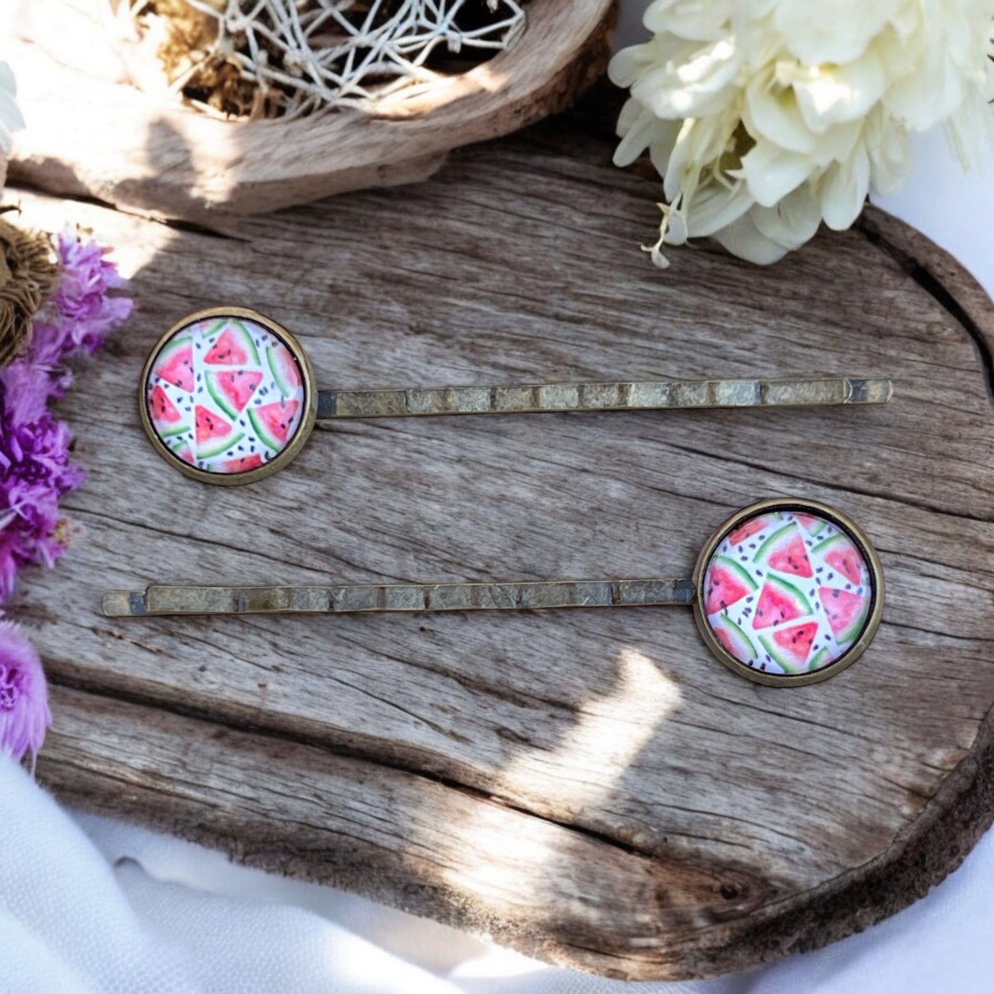 Watermelon Hair Pins – Set of 2 Fun Summer Accessories