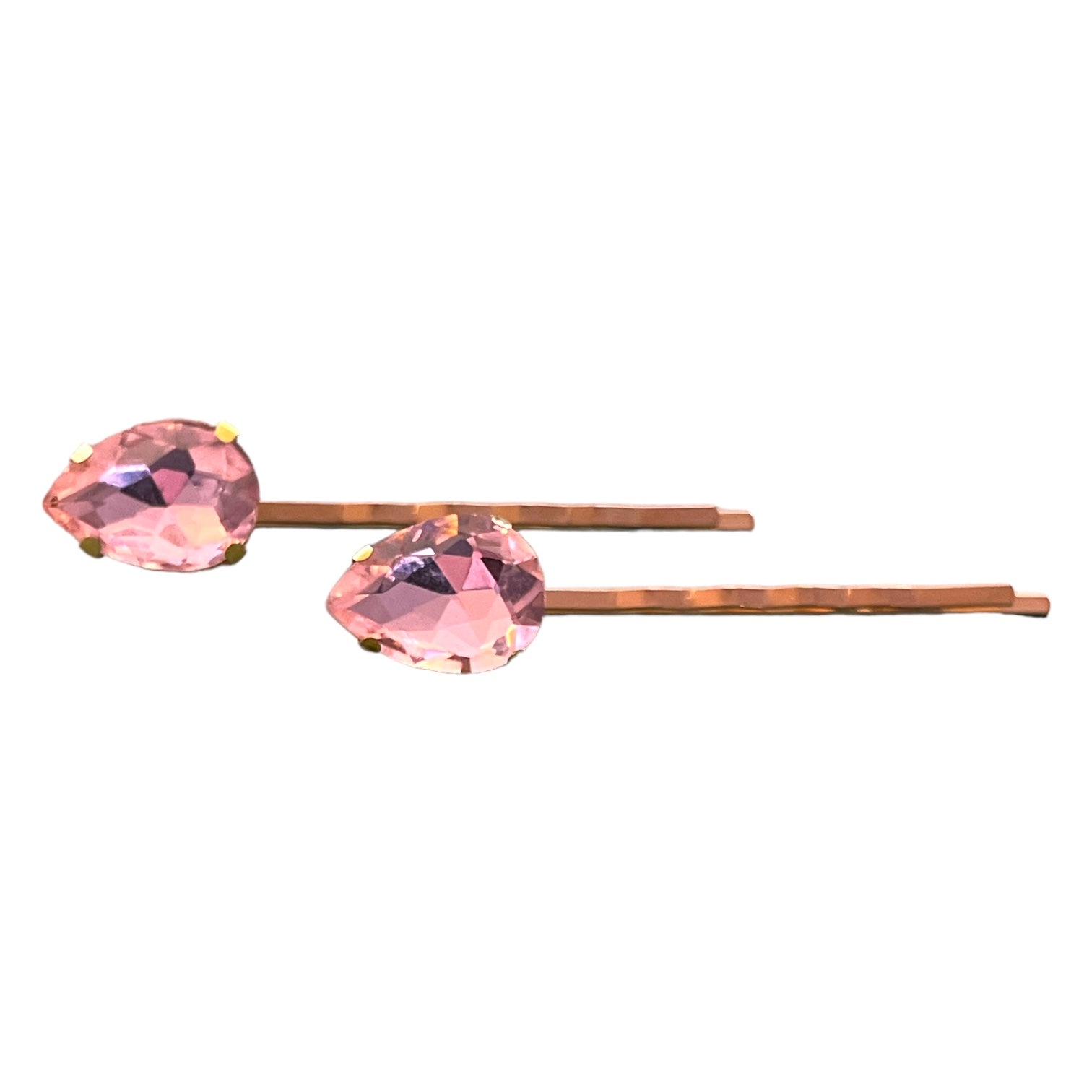 Pink Teardrop Hair Pins – Set of 2 Boho Glam Accessories