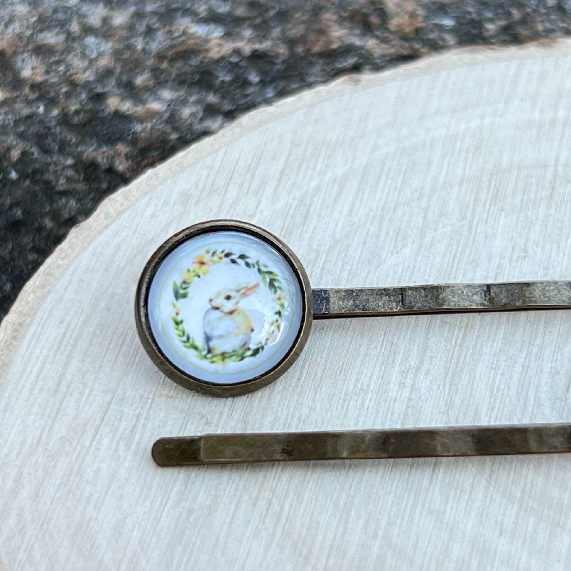 Easter Bunny Hair Pins – Set of 2 Boho Spring Clips