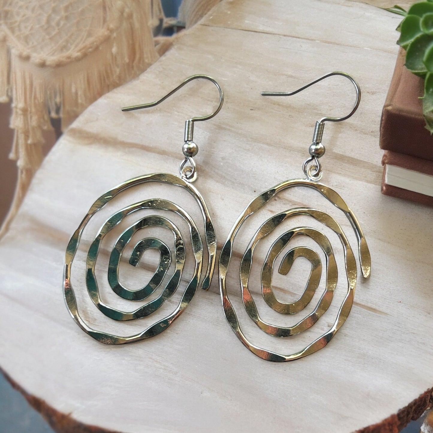 Silver Swirl Dangle Earrings: Elegant Stylish Accessories
