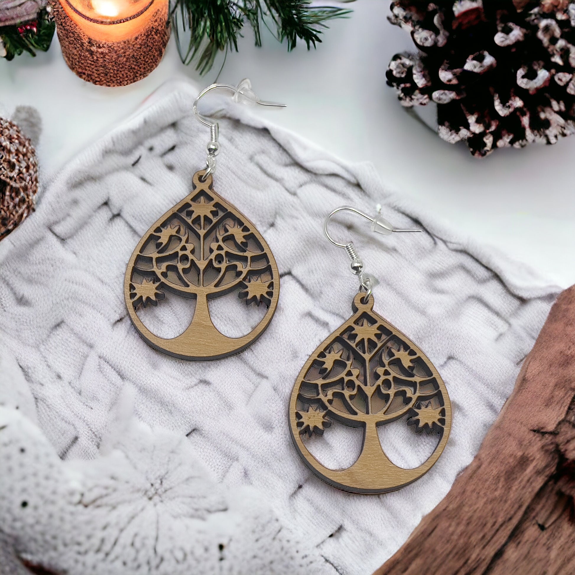 Tree of Life Teardrop Earrings – Intricate Boho Nature Jewelry