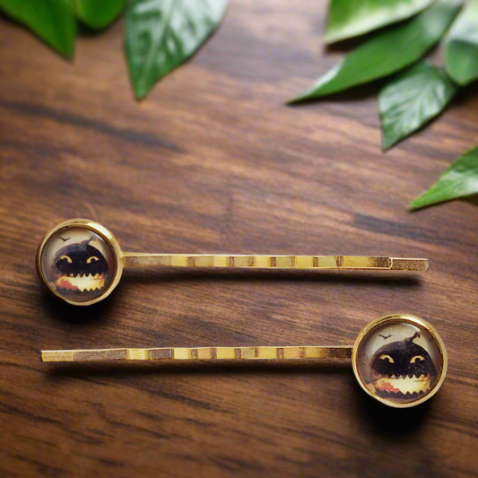 Halloween Pumpkin Hair - Spooky Bobby Pin Set of 2