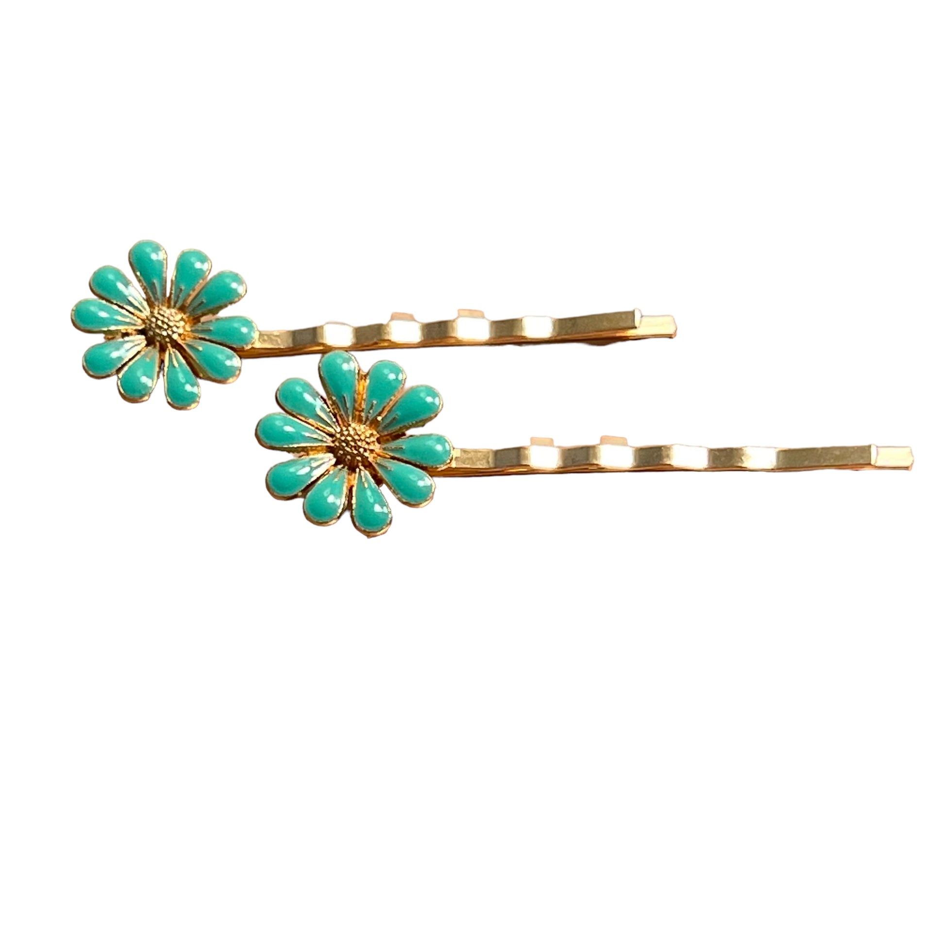 Mint Green Wildflower Hair Pins – Set of 2 Cottagecore Accessories
