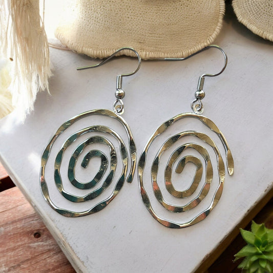 Silver Swirl Dangle Earrings: Elegant Stylish Accessories