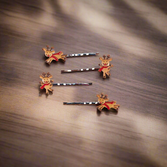 Reindeer Christmas Holiday Hair Pins