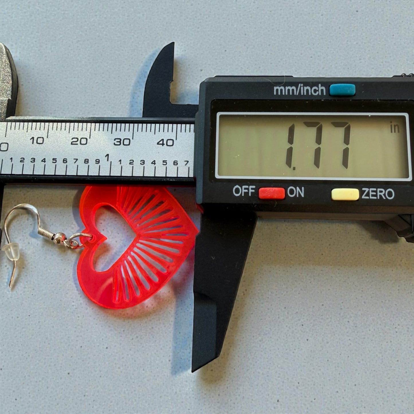 Hot Pink Radiant Heart Acrylic Dangle Earrings