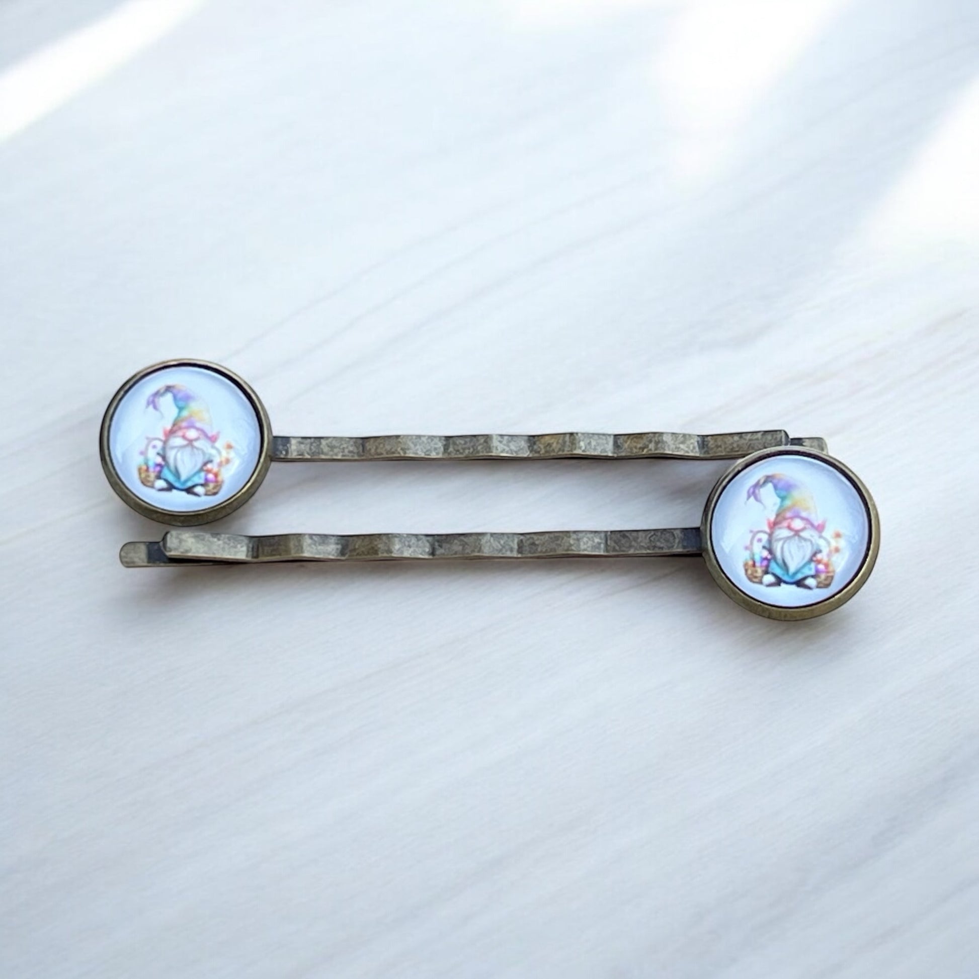 Easter Bunny Gnome Hair Pins – Set of 2 Spring Hair Clips