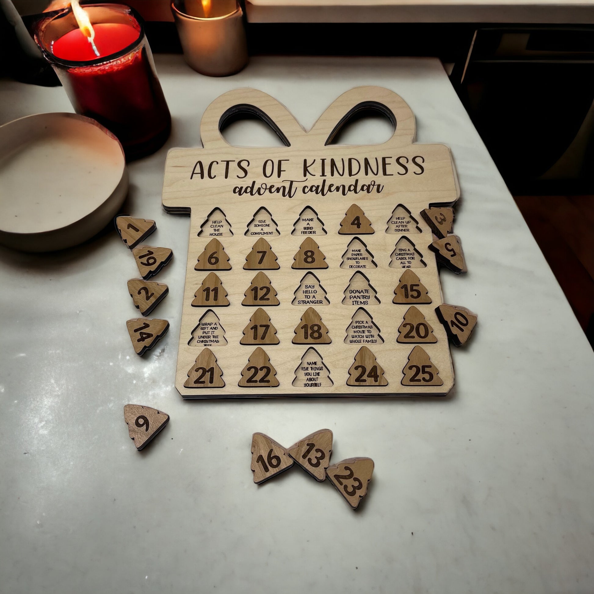 Christmas Advent Calendars - Acts of Kindness Countdown Calendar, Christmas Activities for Families, Activity Calendar, Kids Advent Calendar