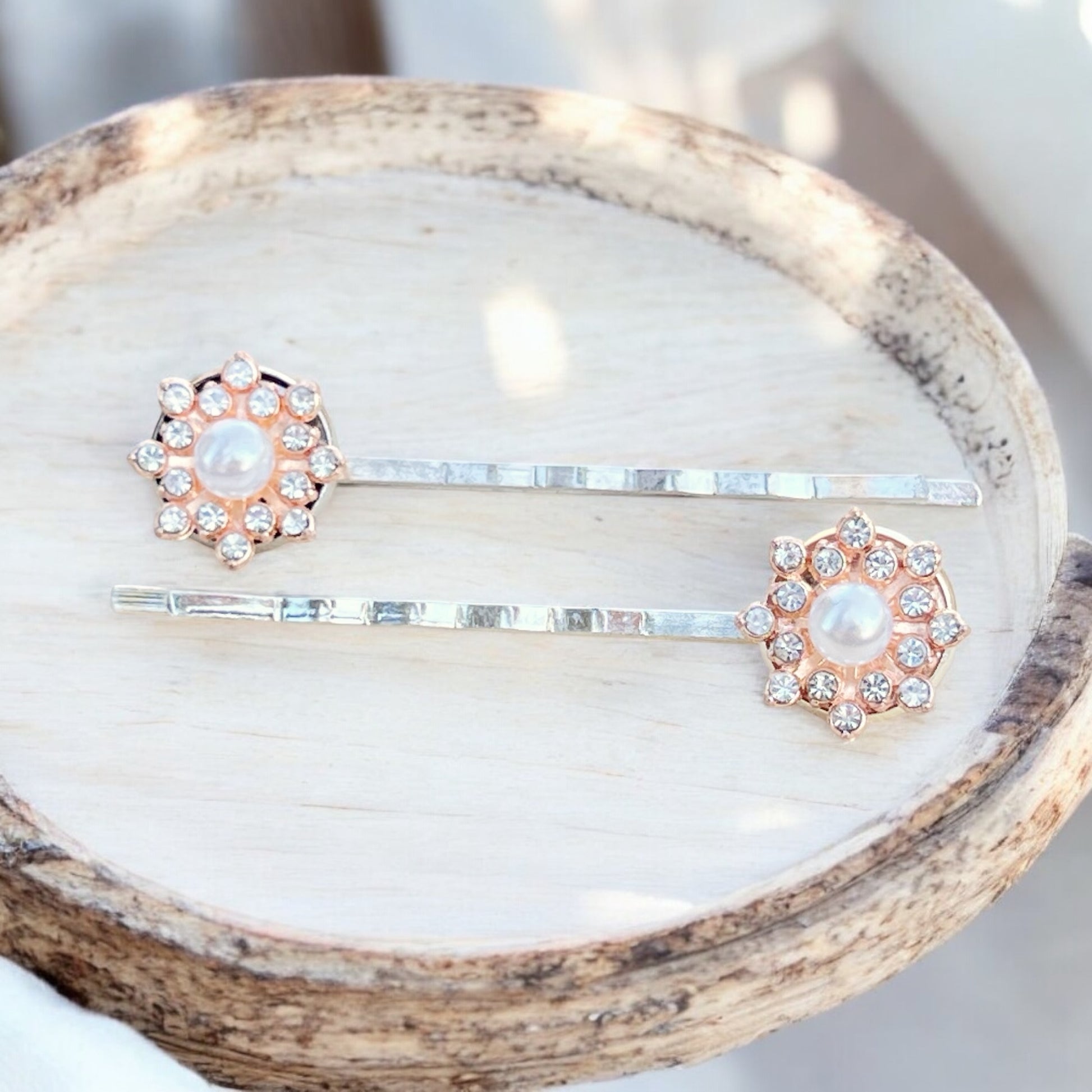 Silver Pearl Hair Pins – Handmade Bridal Hair Accessories Set of 2