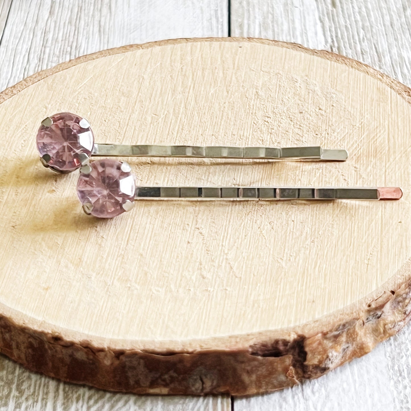 Pink Round Rhinestone Silver Hair Pins: Sparkling Accessories for Chic Hairstyles