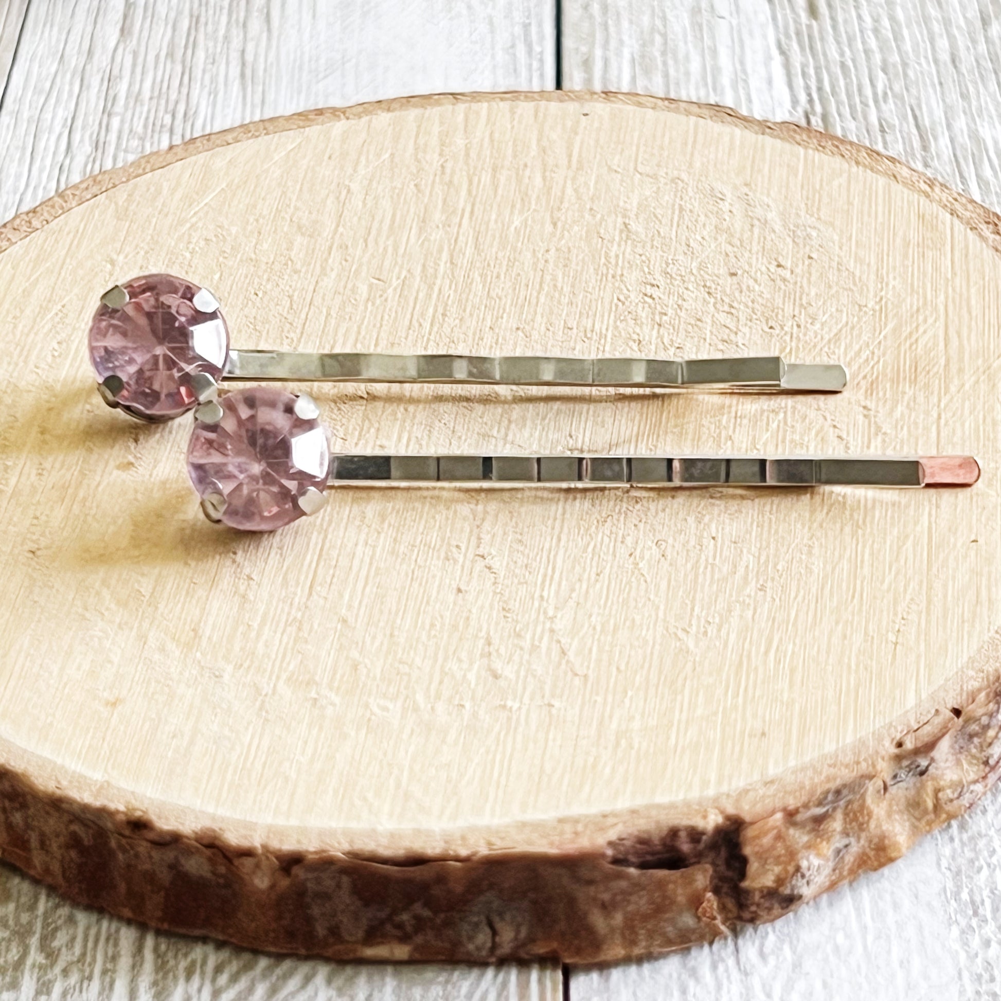 Pink Round Rhinestone Silver Hair Pins: Sparkling Accessories for Chic Hairstyles