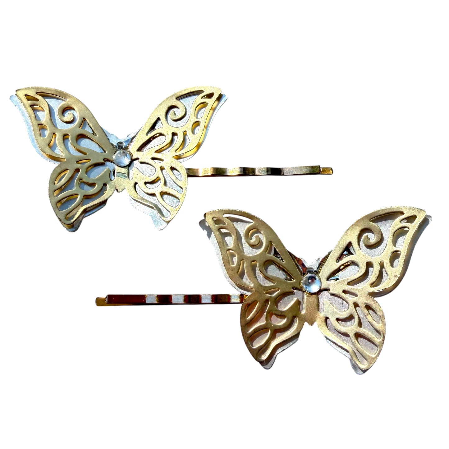 Filigree Butterfly Hair Pin Set – Gold & Silver Bobby Pins for Women Be Grace Be Love Boutique