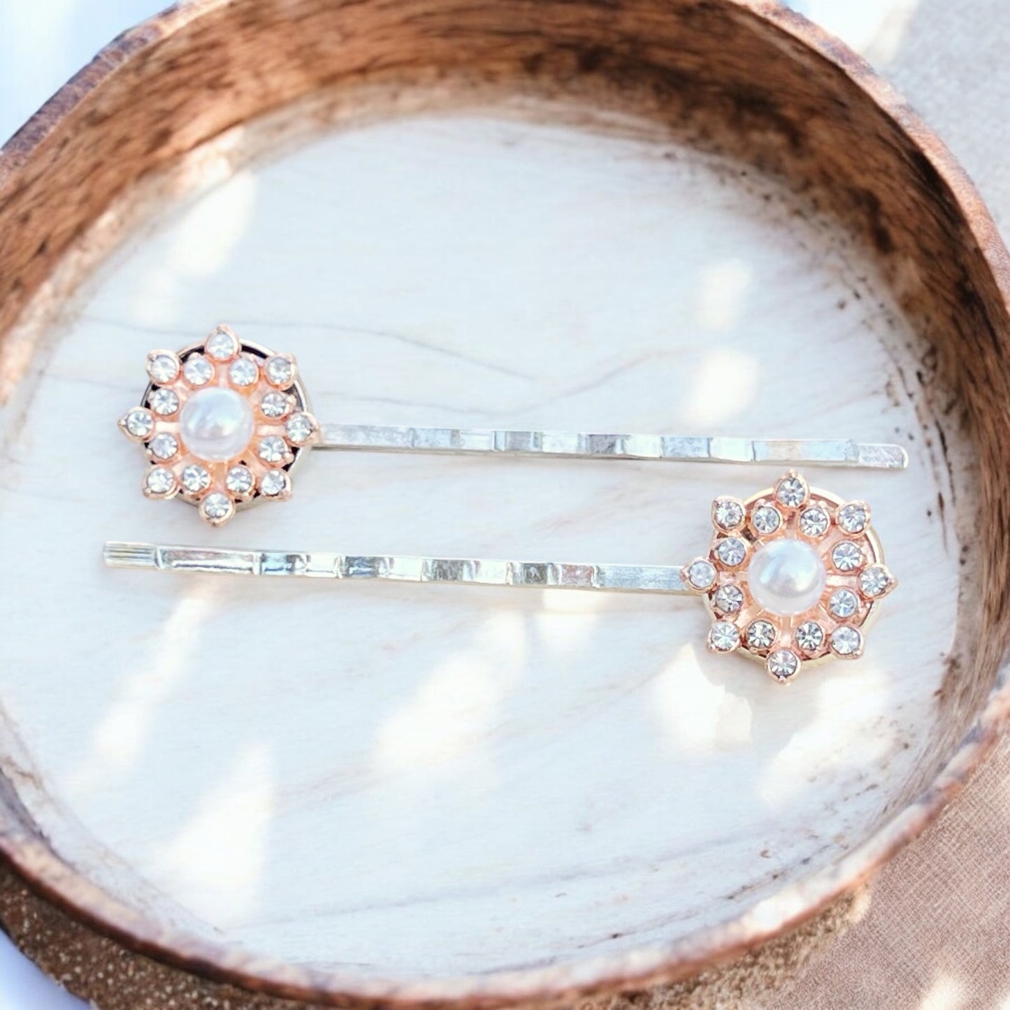 Silver Pearl Hair Pins – Handmade Bridal Hair Accessories Set of 2