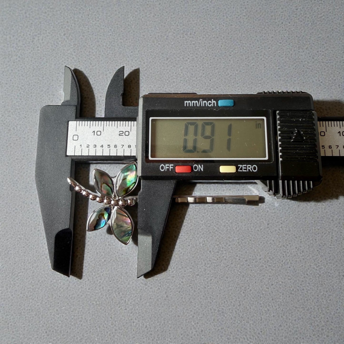 Abalone & Silver Dragonfly Hair Pin Set – Natural Shell Bobby Pins for Women