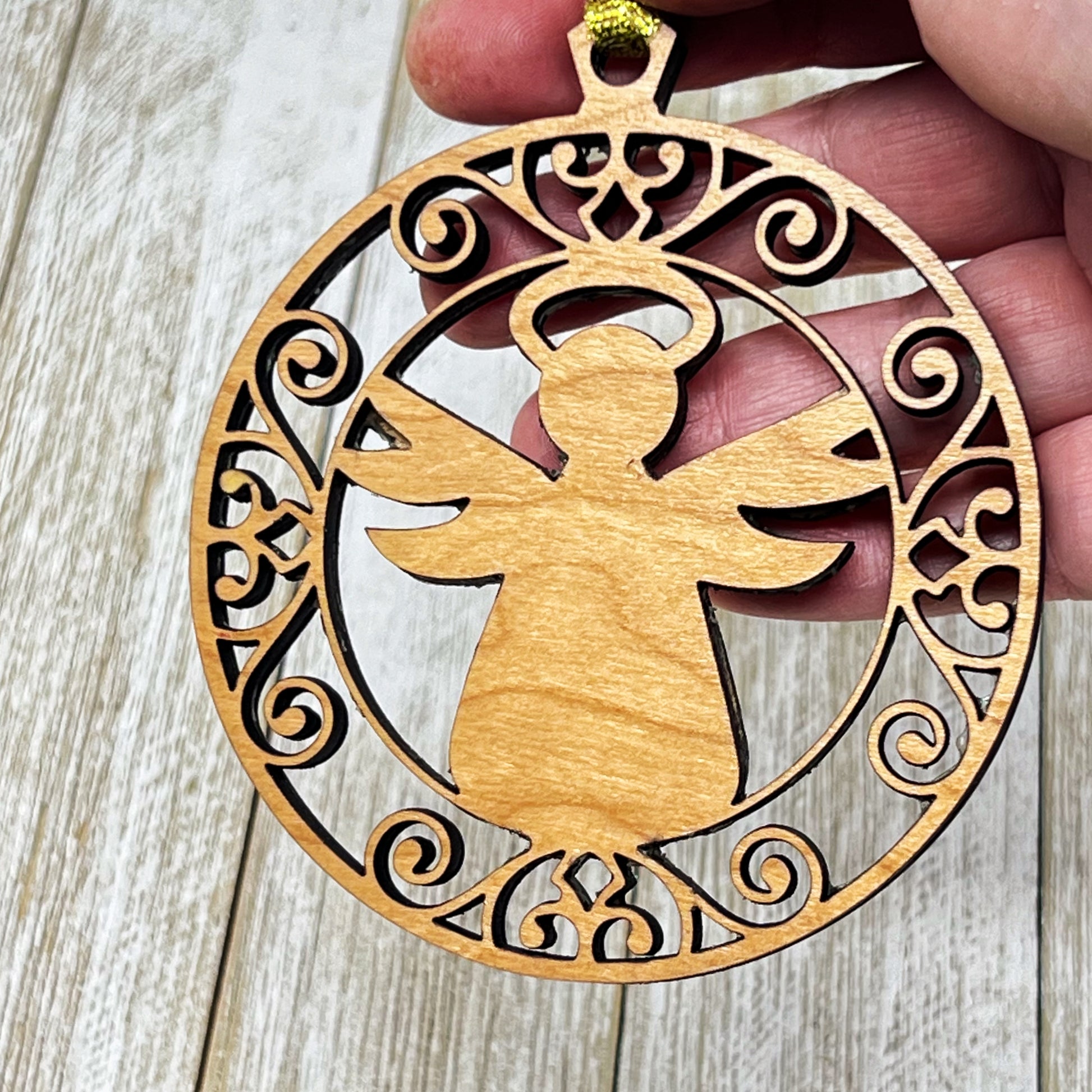 Handcrafted Wooden Angel Ornaments - Rustic Whimsical Holiday Decor | Charming Wood Angels for Festive Seasonal Decorations