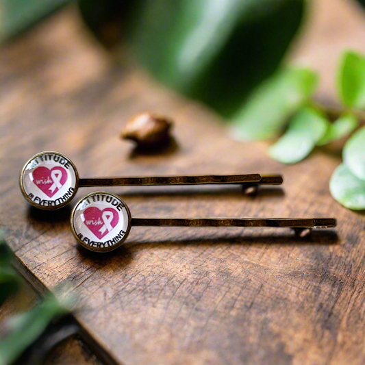 Breast Cancer Awareness Hair Pins - Supportive Accessories