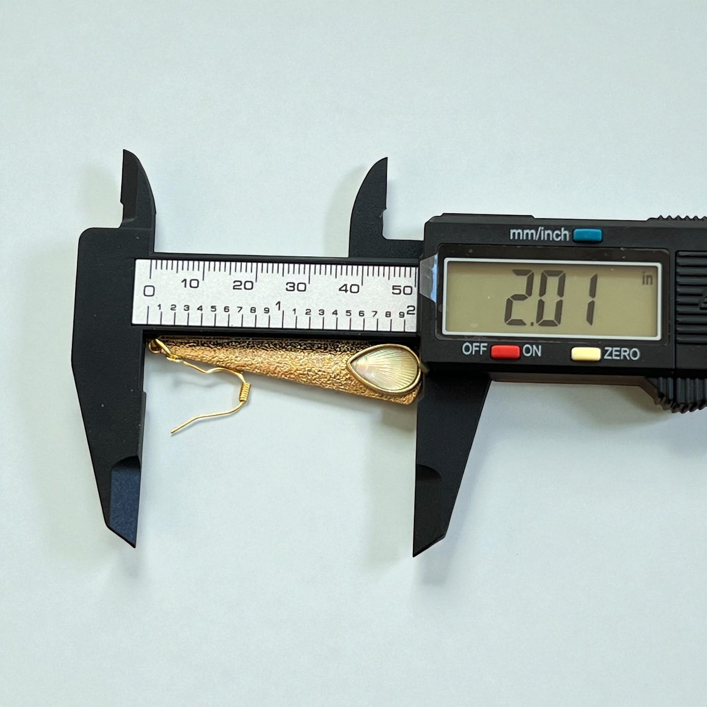 Textured Gold Teardrop Earrings – Iridescent Shell Dangles