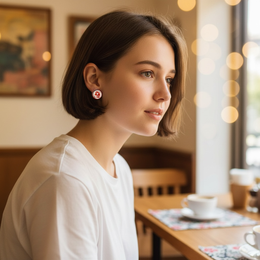 Valentine Gnome Stud Earrings – Whimsical Red Holiday Jewelry