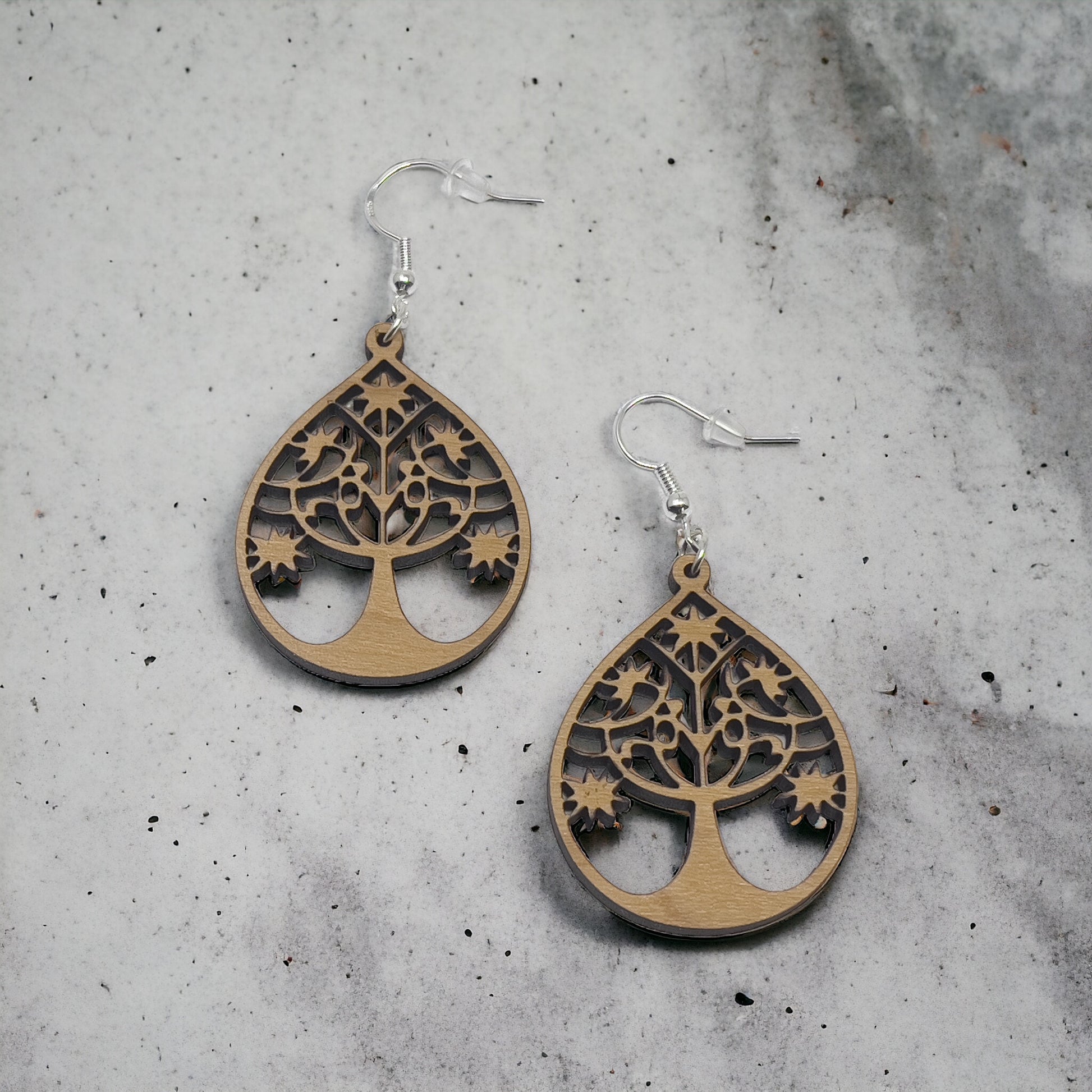 Tree of Life Teardrop Earrings – Intricate Boho Nature Jewelry