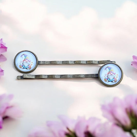 Easter Bunny Gnome Hair Pins – Set of 2 Spring Hair Clips