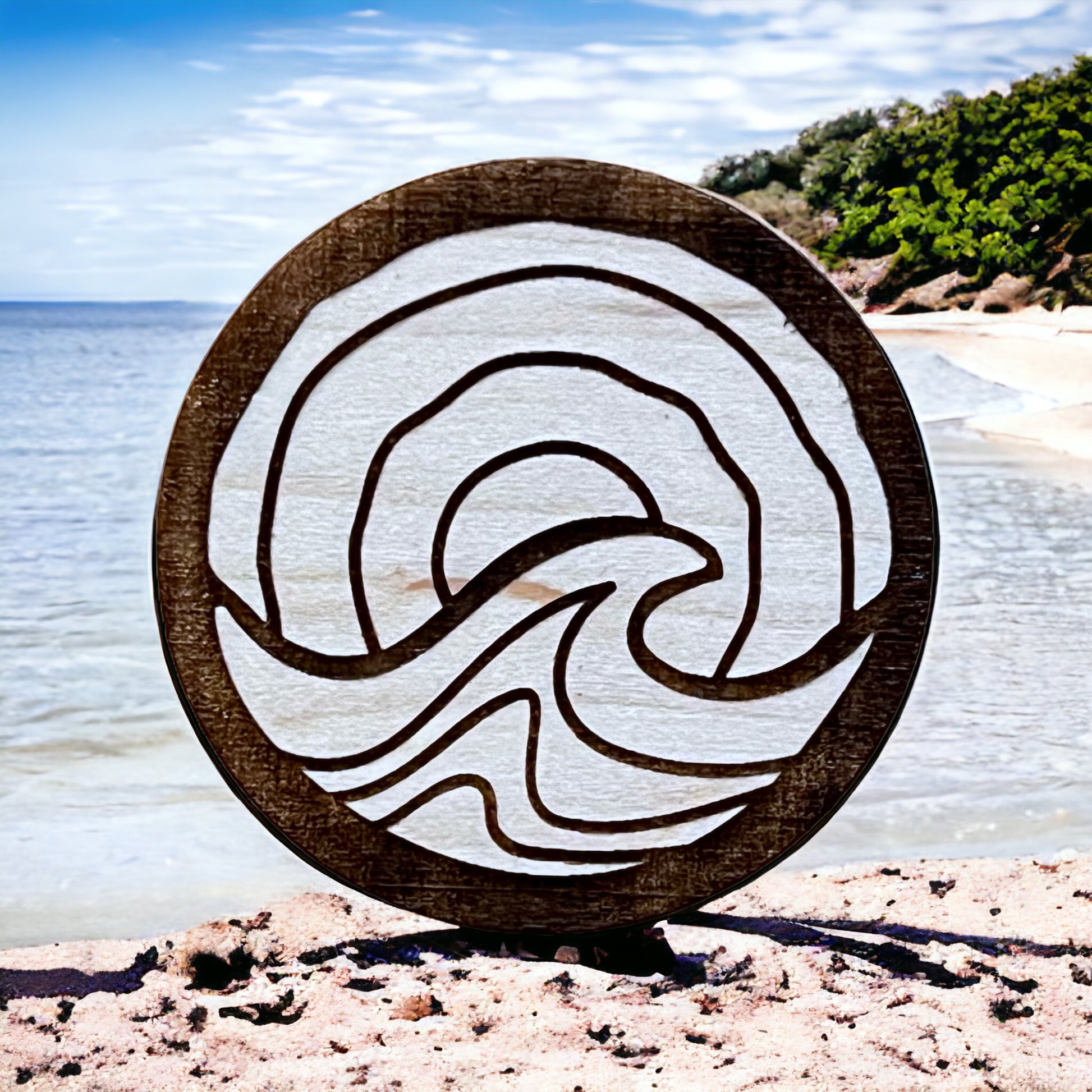 Minimalist Wave Magnet – Modern Coastal Wooden Decor for Beach Lovers