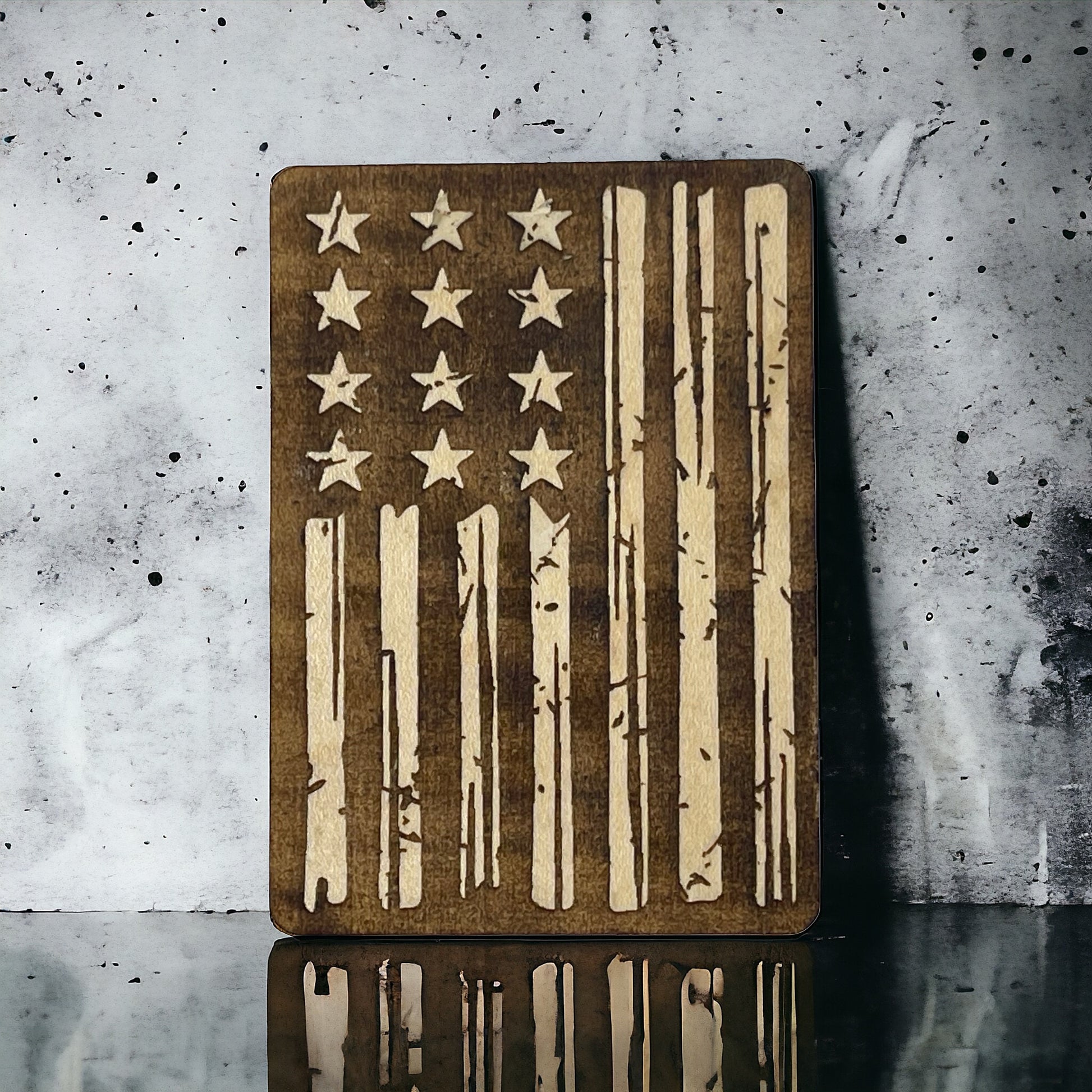 USA Flag Magnet for Home Work School Office, Patriotic Decor Gift, United States Flag Paintable Magnet, US Stars and Stripes Wood Decoration