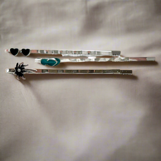 Palm Tree, Sun Glasses, and Flip Flop Hair Pin Set of 3