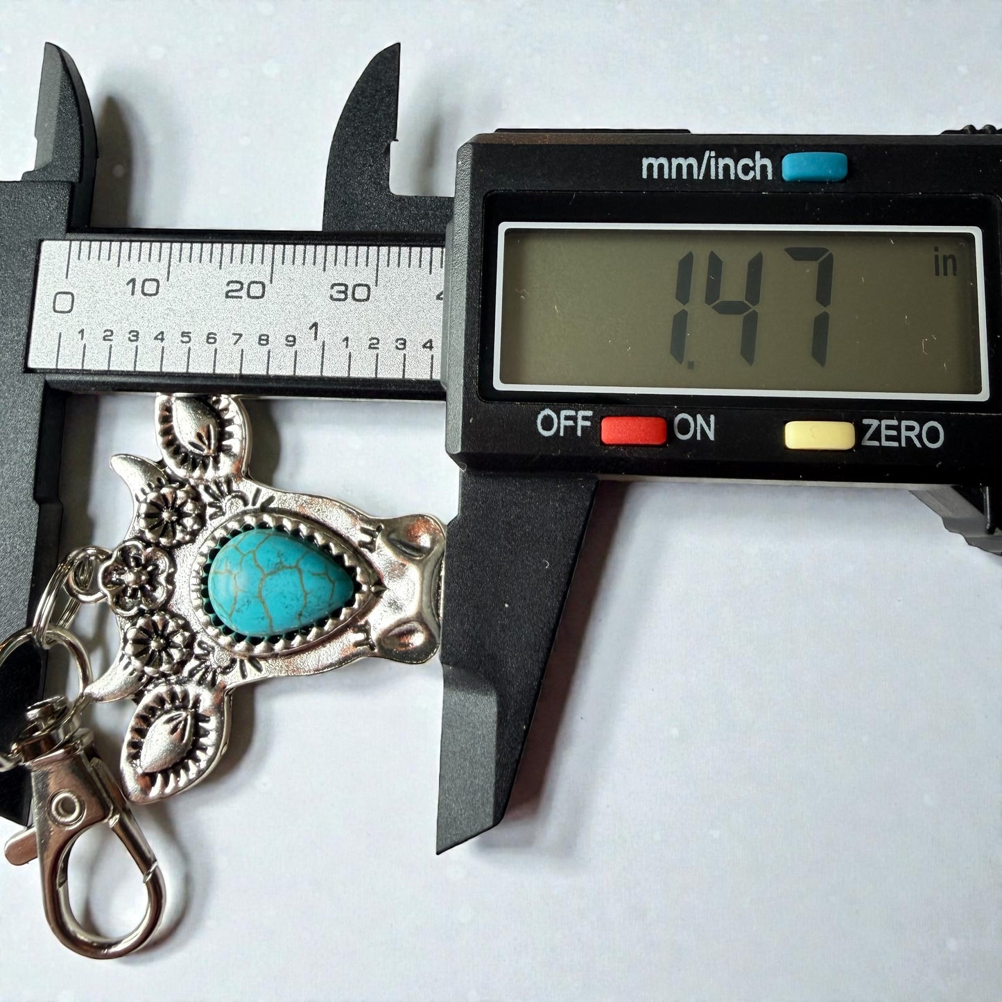 Turquoise Cow Head Purse Charm – Boho Western Keychain