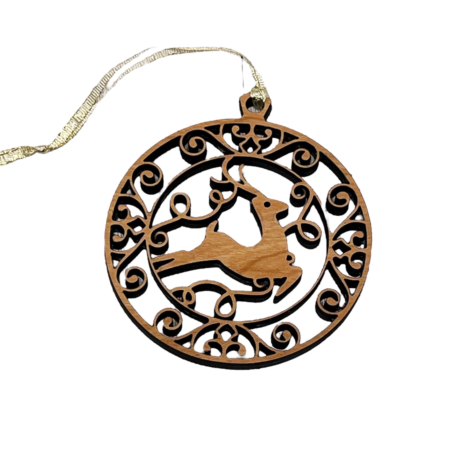 Handcrafted Wooden Reindeer Ornaments - Rustic Whimsical Holiday Decor | Charming Festive Seasonal Decorations