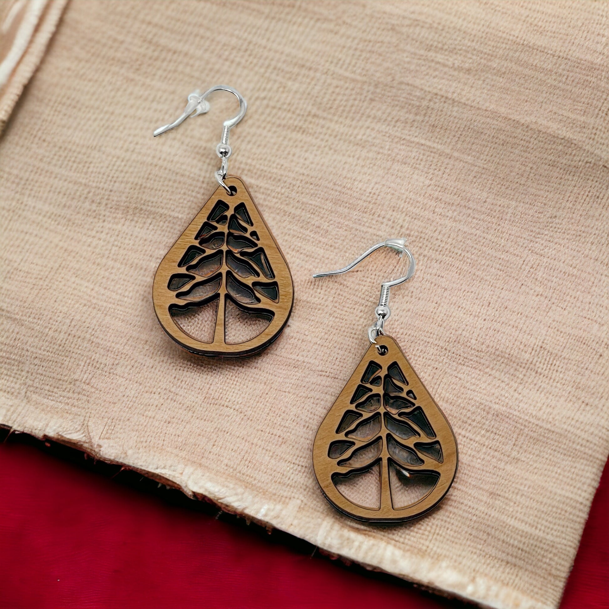 Woodland Tree Cutout Earrings – Teardrop Forest Nature Jewelry