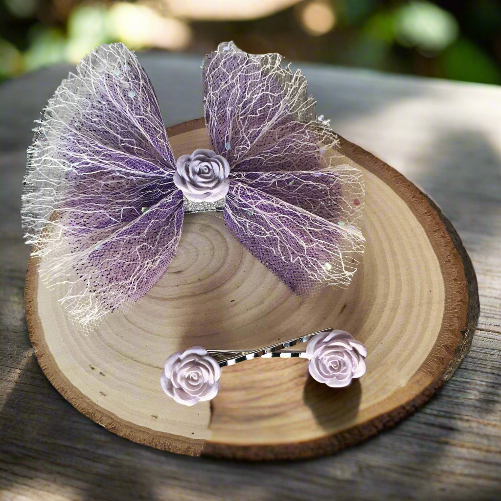 Boho Chic Purple Flower Mommy & Me Gift Set