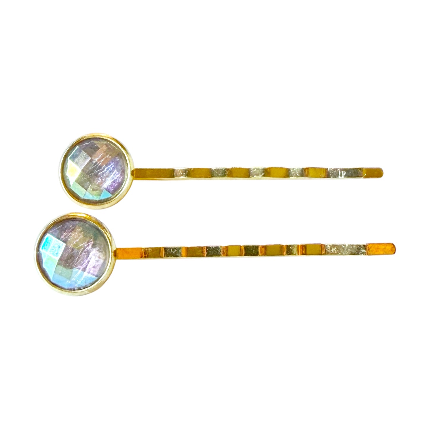Iridescent Pastel Hair Pin Set – Gold Bobby Pins for Women