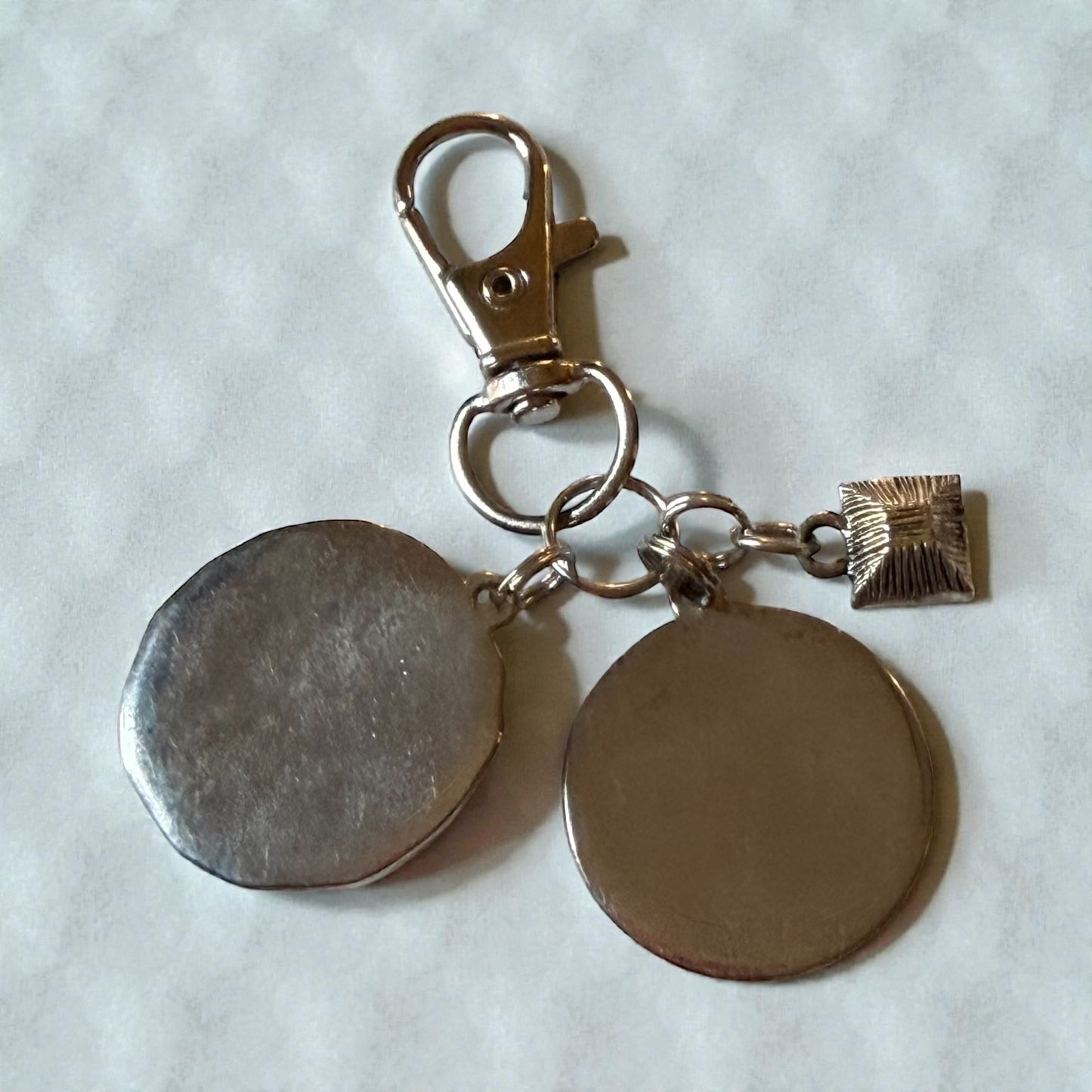 Just Breathe Lotus Purse Charm – Silver Bag Clip Keychain