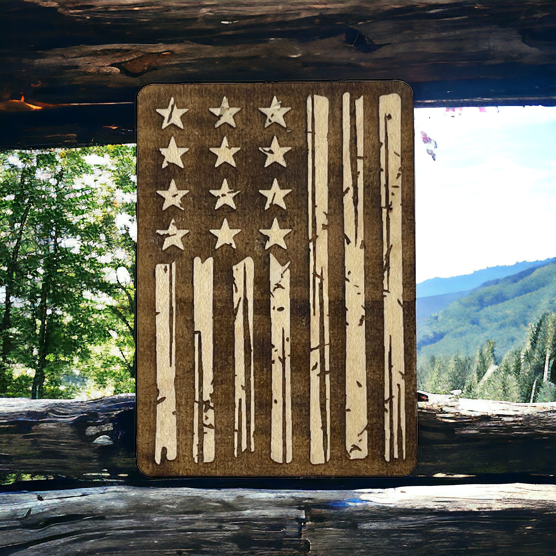 USA Flag Magnet for Home Work School Office, Patriotic Decor Gift, United States Flag Paintable Magnet, US Stars and Stripes Wood Decoration