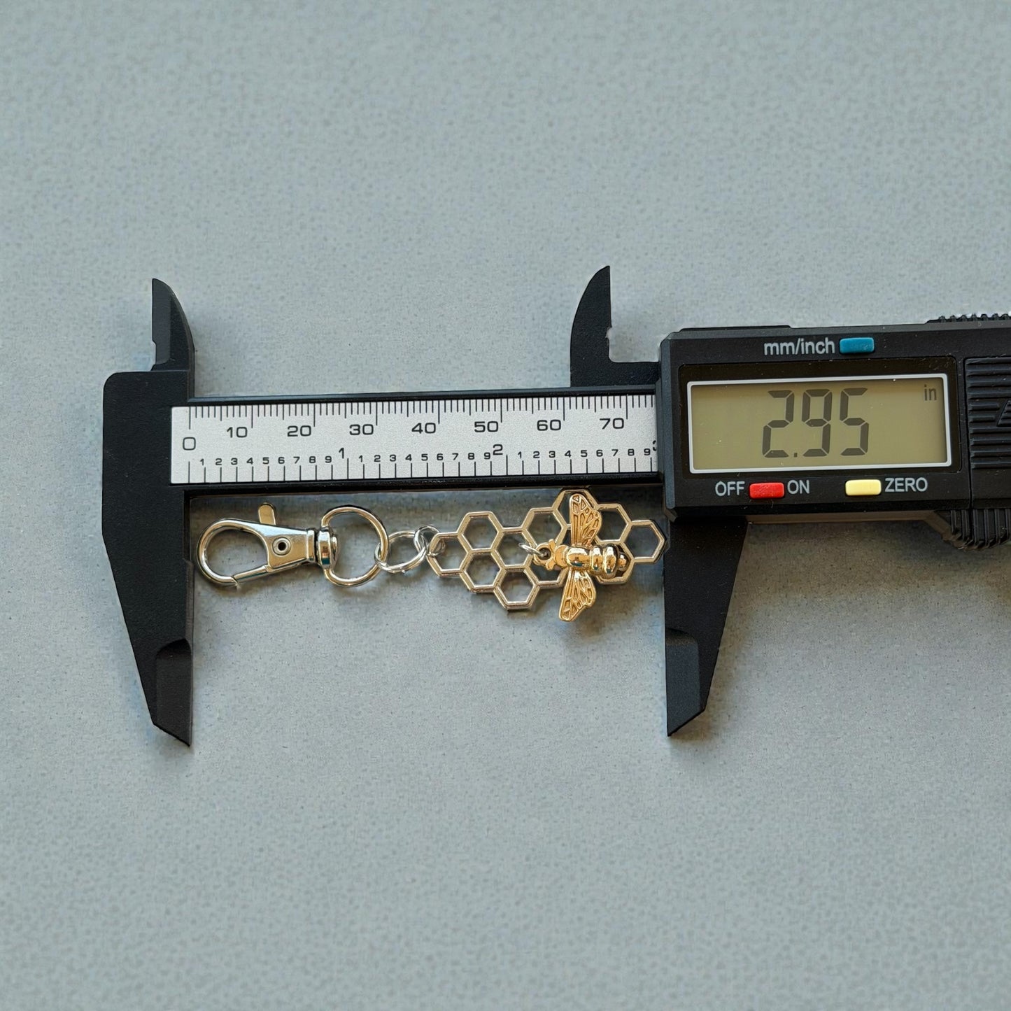 Bee & Honeycomb Purse Charm – Gold & Silver Bee Keychain for Women