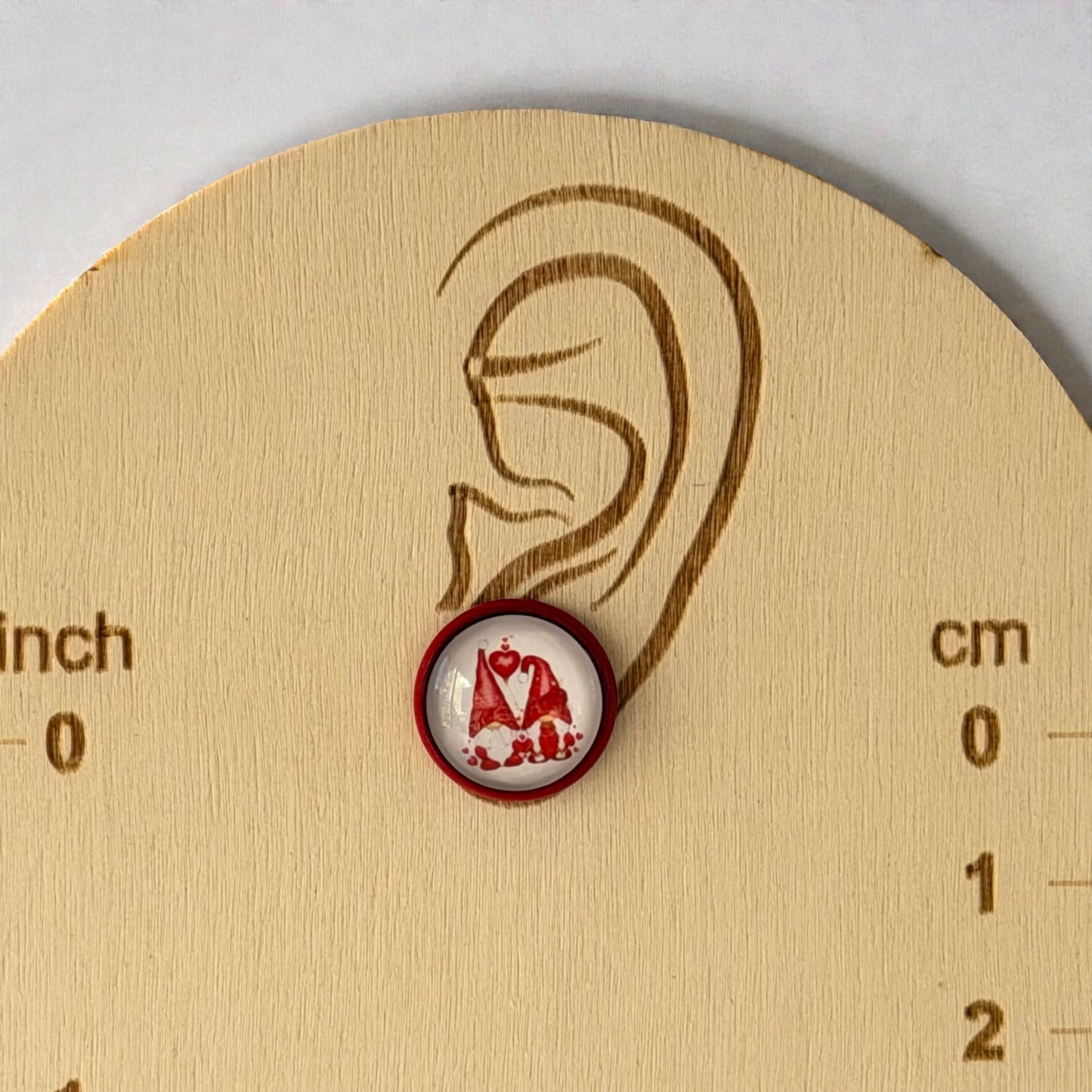 Valentine Gnome Stud Earrings – Whimsical Red Holiday Jewelry