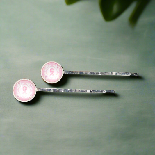 Hope Pink Breast Cancer Awareness Hair Pins